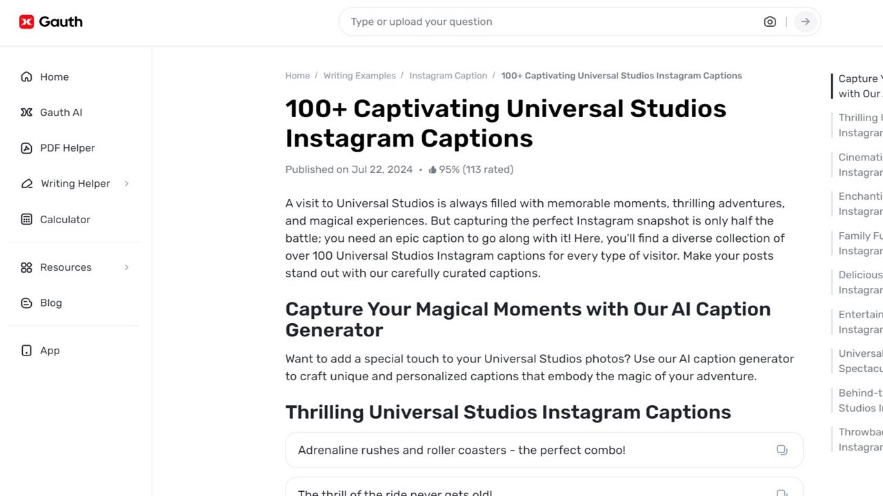 Make the Universal Studios Posts Stand Out with Gauth's Help